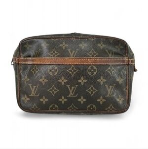 Louis Vuitton 1989 Compiege 23 Clutch Handbag in Monogram Canvas and Leather